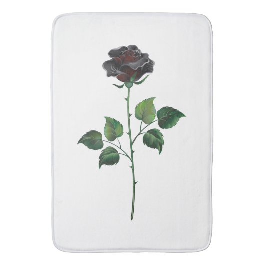黒いバラの花 バスマット (正面縦)