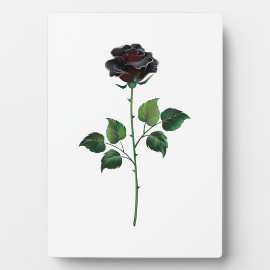 黒いバラの花 フォトプラーク (正面)
