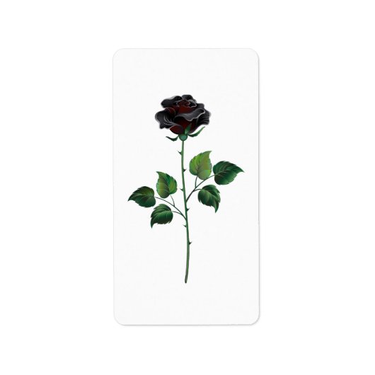 黒いバラの花 ラベル (正面)