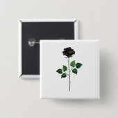 黒いバラの花 缶バッジ (正面&裏面)