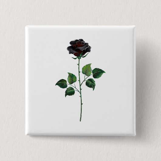 黒いバラの花 缶バッジ (正面)