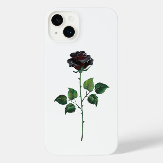 黒いバラの花 iPhoneケース (裏面)