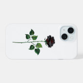 黒いバラの花 iPhone 15ケース (裏面横)