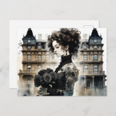 黒いバラはがき ポストカード (正面/裏面)