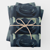 黒いバラダークゴシックの花写真パターン（の模様が）ある ラッピングペーパーシート (インサイチュ)