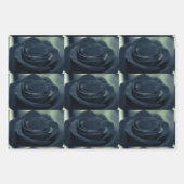 黒いバラダークゴシックの花写真パターン（の模様が）ある ラッピングペーパーシート (正面3)