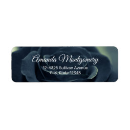 黒いバラダークゴシックの花写真 ラベル