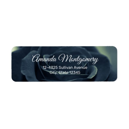 黒いバラダークゴシックの花写真 ラベル (正面)
