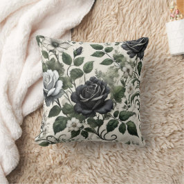 黒いバラ クッション