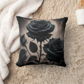 黒いバラ クッション (ブランケット)