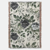 黒いバラ スローブランケット (正面縦)