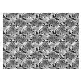 黒いバラ、バラ、黒と灰色 テーブルクロス (正面(横))