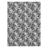 黒いバラ、バラ、黒と灰色 テーブルクロス (正面)