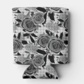 黒いバラ、バラ、黒と灰色 缶クーラー (裏面)