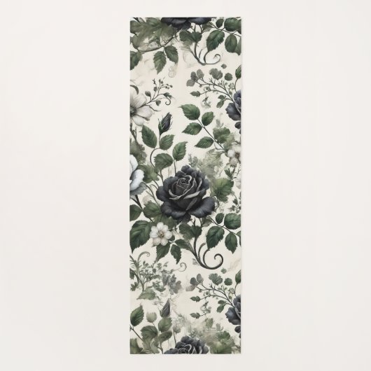 黒いバラ ヨガマット (裏面)