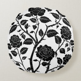 黒いバラ ラウンドクッション