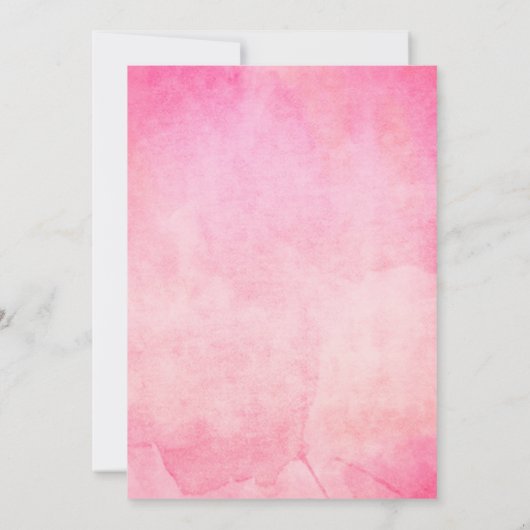 黒いバルミツワーのかわいらしいピンクの水彩画の一見 招待状 (裏面)