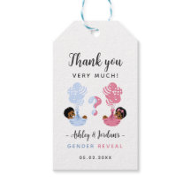 黒いバルーン性別リビールサンキューメッセージカード