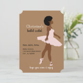 黒いバレリーナのアフロヘアのバレエ発表会 招待状 (スタンド正面)