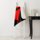 黒いバレリーナの毛布に赤いハート。 シェルパブランケット (インサイチュ)