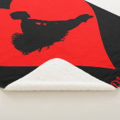 黒いバレリーナの毛布に赤いハート。 シェルパブランケット (3/4)