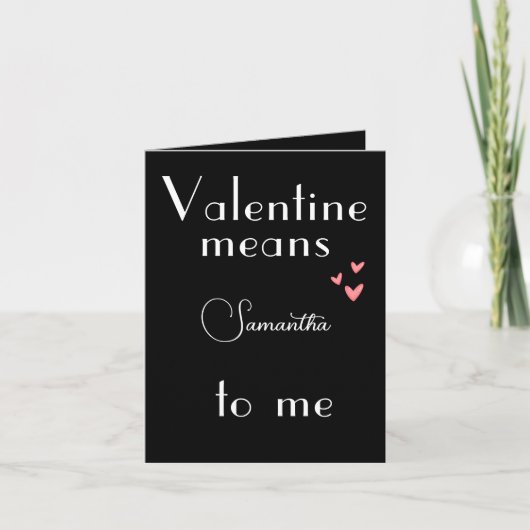 黒いバレンタインデーのカード　名前入り シーズンカード (正面)