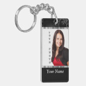 黒いバロック式のinstagramのテンプレート キーホルダー (正面左)