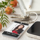 黒いバロック式のinstagramのテンプレート キーホルダー (正面右)