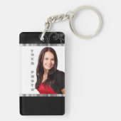 黒いバロック式のinstagramのテンプレート キーホルダー (裏面)