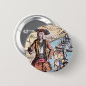 黒いバート色のポートレート 缶バッジ (正面&裏面)