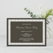 黒いパクラシックネルグレーのダマスクフレームの休日 招待状 (スタンド正面)