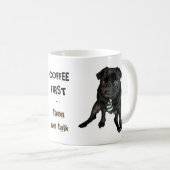 黒いパグのクラシックなマグ11oz コーヒーマグカップ (正面右)