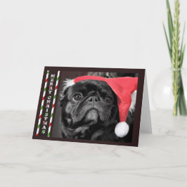 黒いパグのクリスマスカード シーズンカード