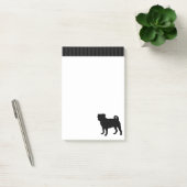 黒いパグのシルエット-シンプルなベクトルデザイン ポストイット (オフィス)