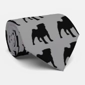 黒いパグのタイ2gy ネクタイ (ロール)