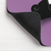 黒いパグのマウスパッド(紫色) マウスパッド (コーナー)
