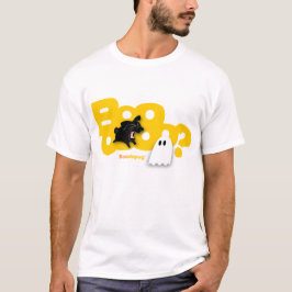 黒いパグの吠え声! 白いTシャツ Tシャツ