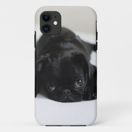 黒いパグの子犬 Case-Mate iPhoneケース (裏面)