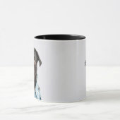 黒いパグ犬は文字を加えます マグカップ (中央)