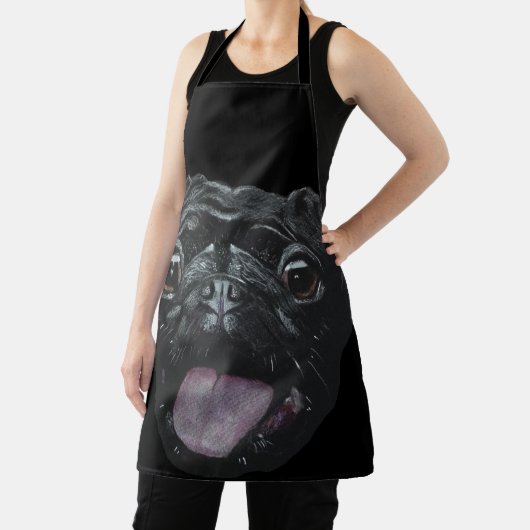 黒いパグ  エプロン (インサイチュ)