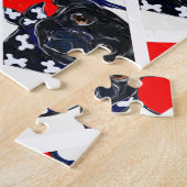 黒いパグ ジグソーパズル (側面)