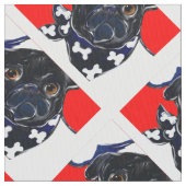 黒いパグ ファブリック (クローズアップ)