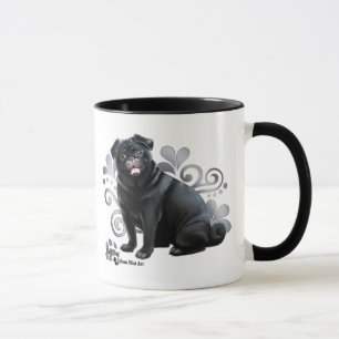 黒いパグ マグカップ