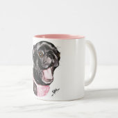 黒いパグWhassupか。! ツートーンマグカップ (正面右)