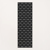 黒いパタカスタムーンにホワイトビジネスロゴ ヨガマット (正面)