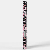 黒いパタスタイリッシューンにピンクの花名前をカスタムする Case-Mate iPhoneケース (裏面 / 右)