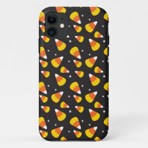 黒いパターンのかわいいハロウィンキャンデートウモロコシ iPhone 11 ケース