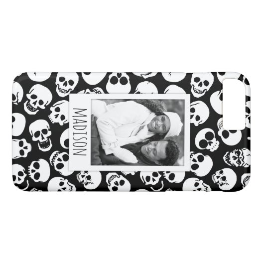 黒いパターンのカスタムな写真及び一流のスカル Case-Mate iPhoneケース (裏面(横))