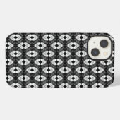 黒いパターンのツインハート iPhoneケース (裏面横)