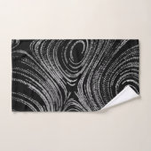 黒いパターンの贅沢の抽象的な銀 バスタオルセット (ハンドタオル)